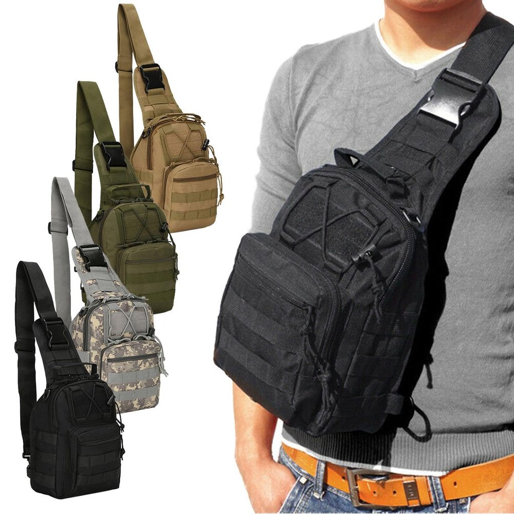 Men Tactical Sling Bag Military Molle Chest Bag